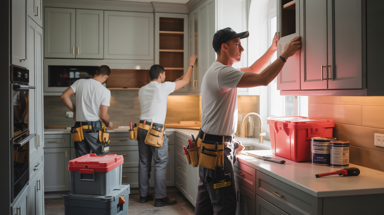 Professional BestDry home renovation team working on kitchen remodeling project in Washington